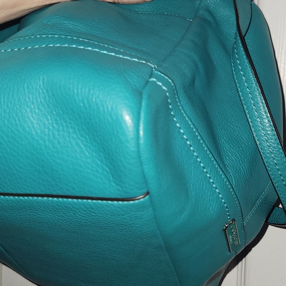 COACH F23284 PARK LEATHER CARRIE TOTE TEAL smoke free Environment GREAT FIND - Picture 5 of 10